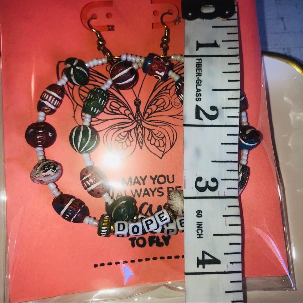 “Dope” ceramic bead hoops - Picture 4 of 4